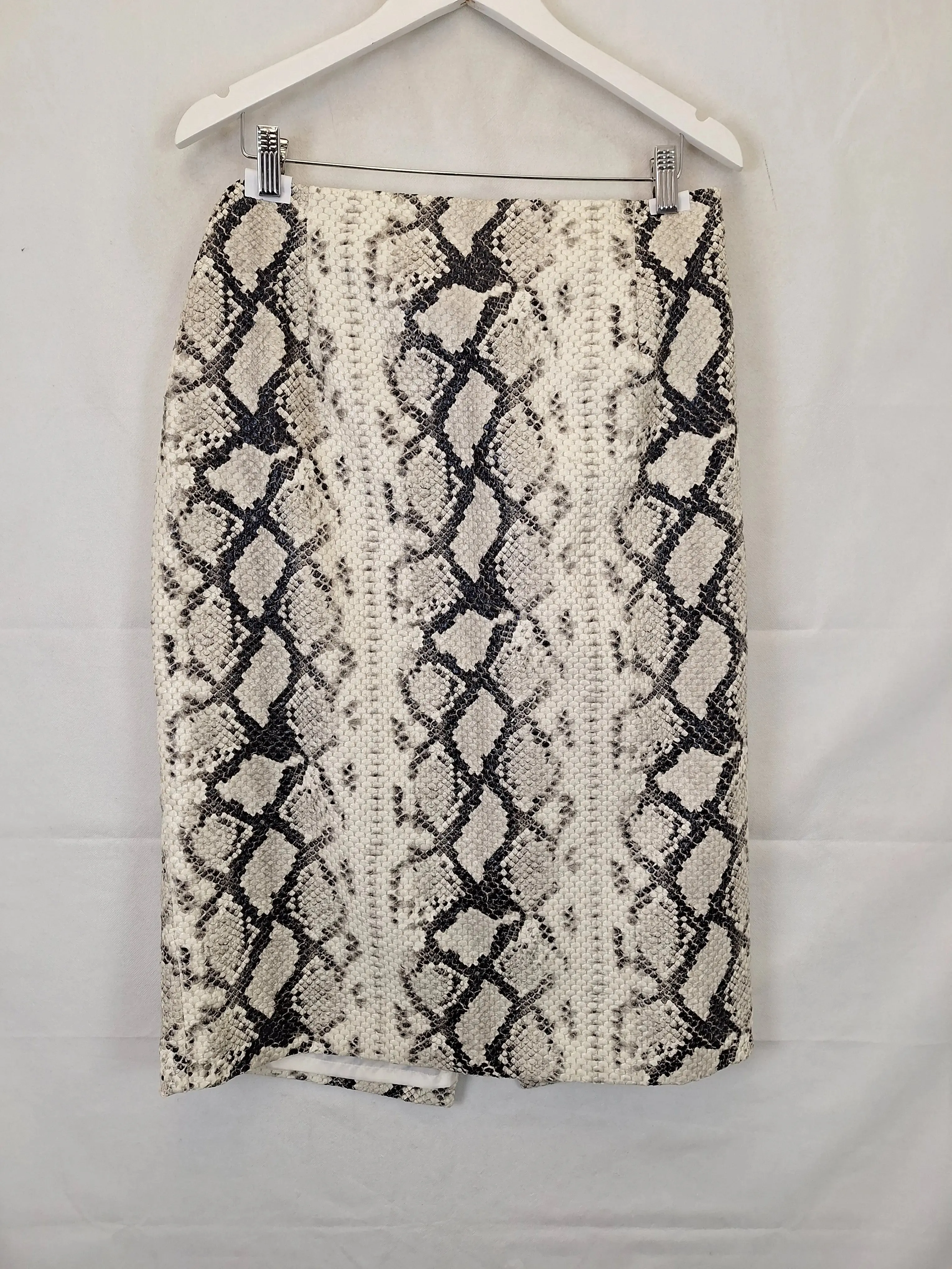 Carla Zampatti Stylish Snakeskin Pencil Midi Skirt Size 14