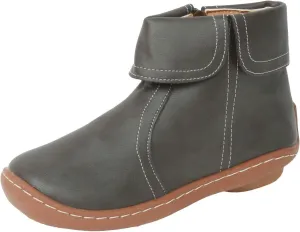 Cathalem Ankle Boots for Women No Heel Arch Support Booties Side Zip-up Vintage Leather Damping Shoes Flat Heel Booties
