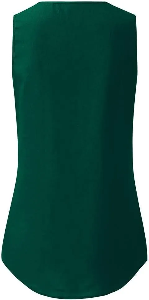 Ceboyel Women 1/4 Zip Sleeveless Shirts Plain Flowy Tank Tops Summer Casual Blouses Tunic Dressy Business Work Clothing 2023