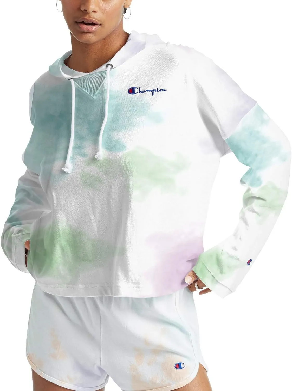 Champion Women's Oversized Hoodie-Cloud Dye