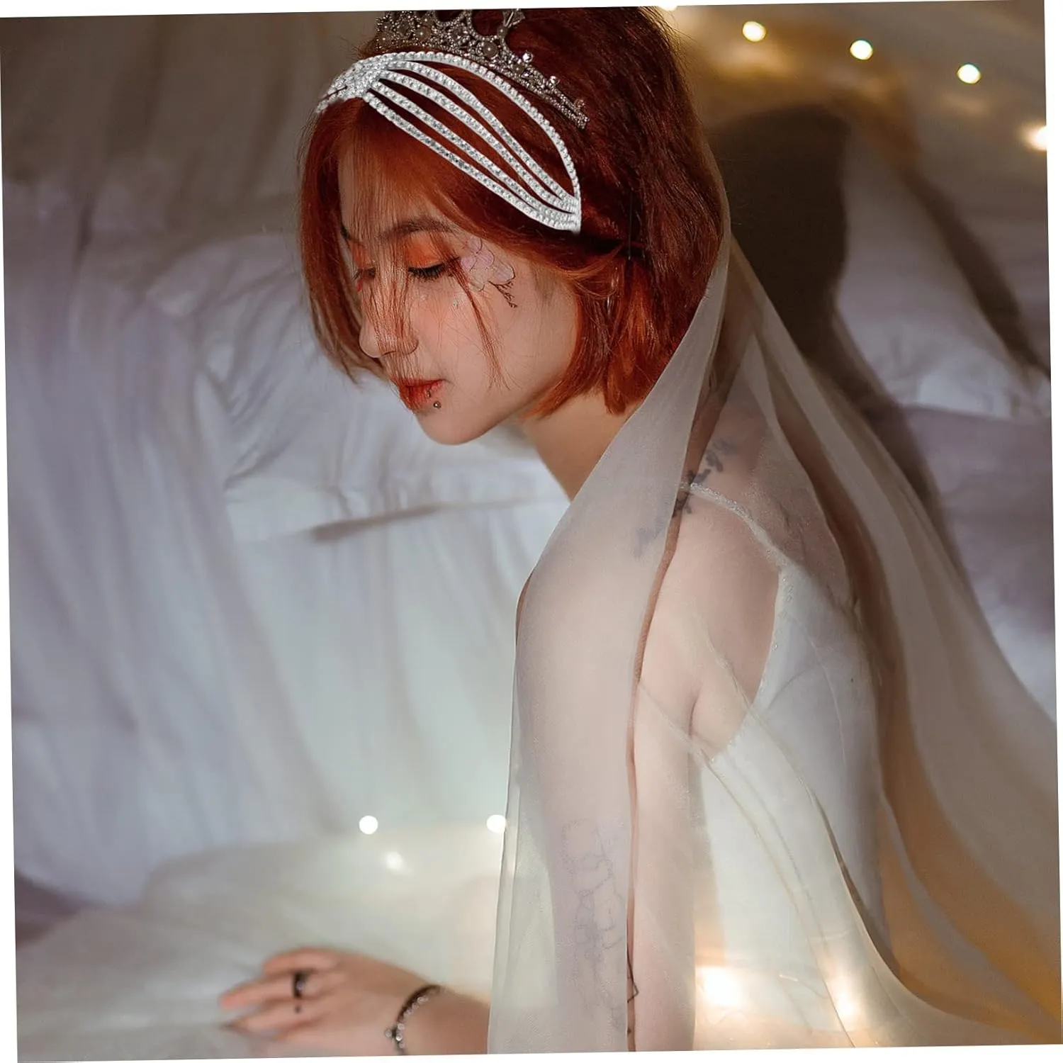 Charming Rhinestone Hair Chain for Brides Multi Hairband Elegant Hair Jewelry Headdress Lightweight Stylish Accessory for Weddings Bridal Look Chic Design