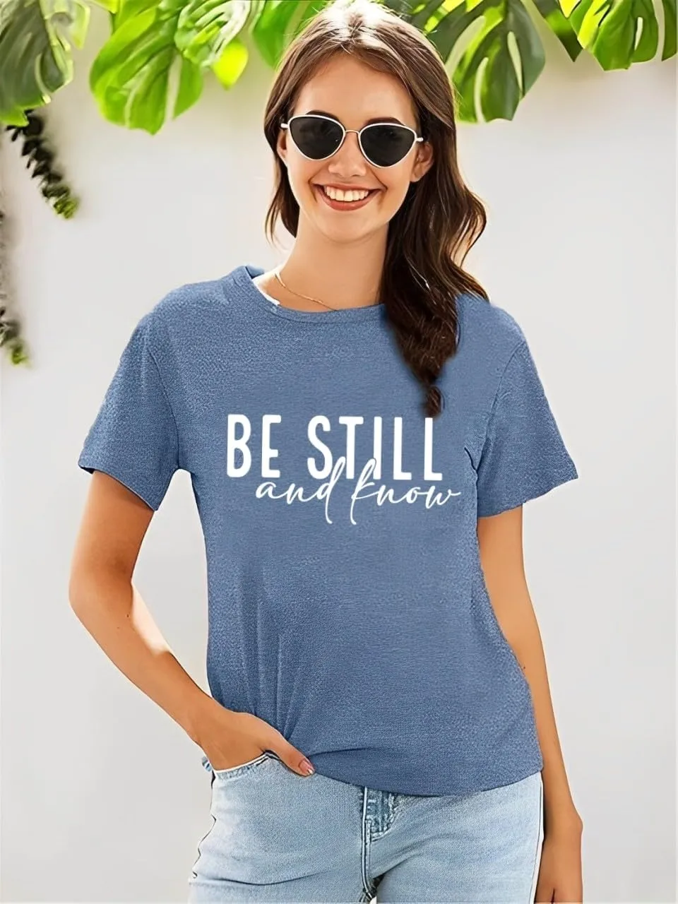 Christian Be Still and Know Shirts for Women Summer Casual T Shirts