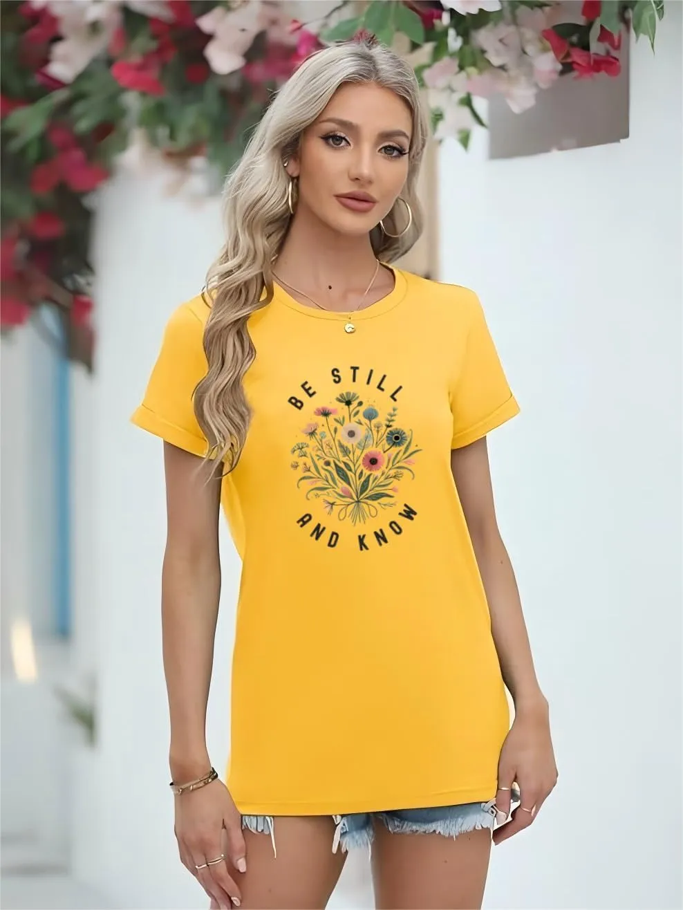 Christian Be Still and Know Shirts for Women Summer Casual T Shirts