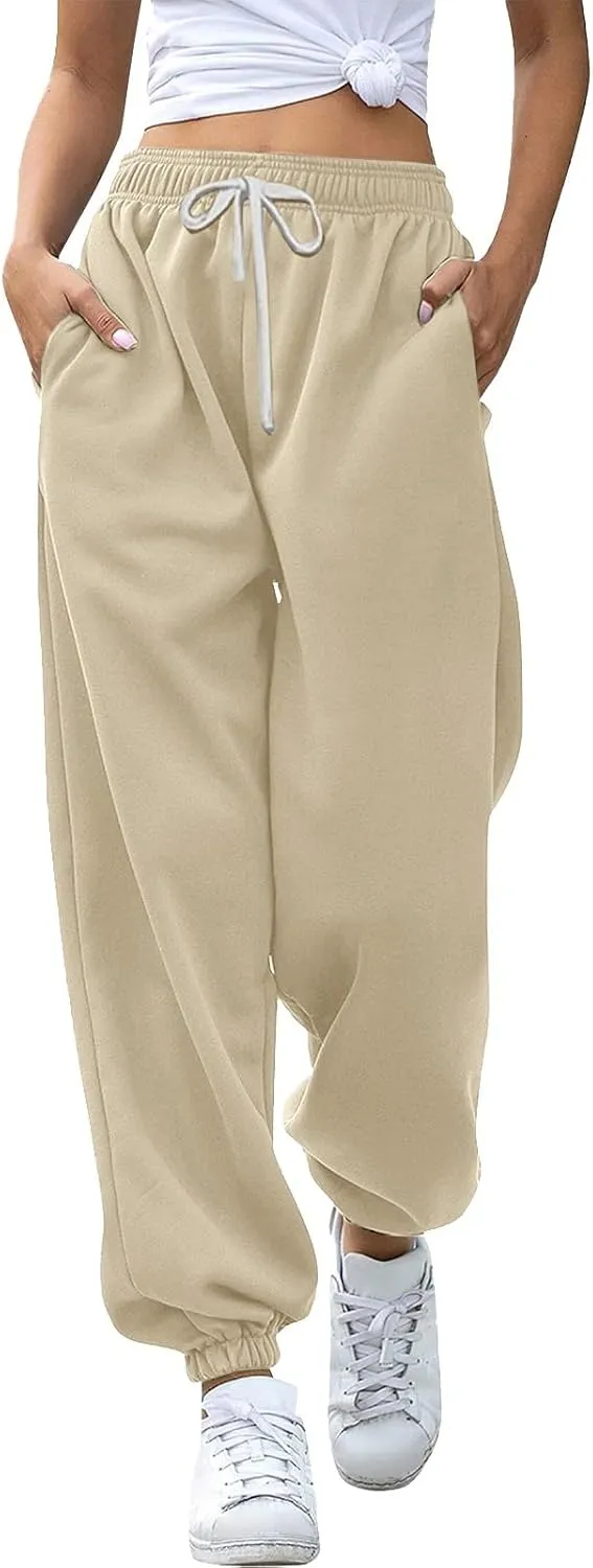 Cinch Bottom Sweatpants 2024 Women's Casual High Waisted Pockets Joggers Sport Workout Active Baggy Lounge Trousers