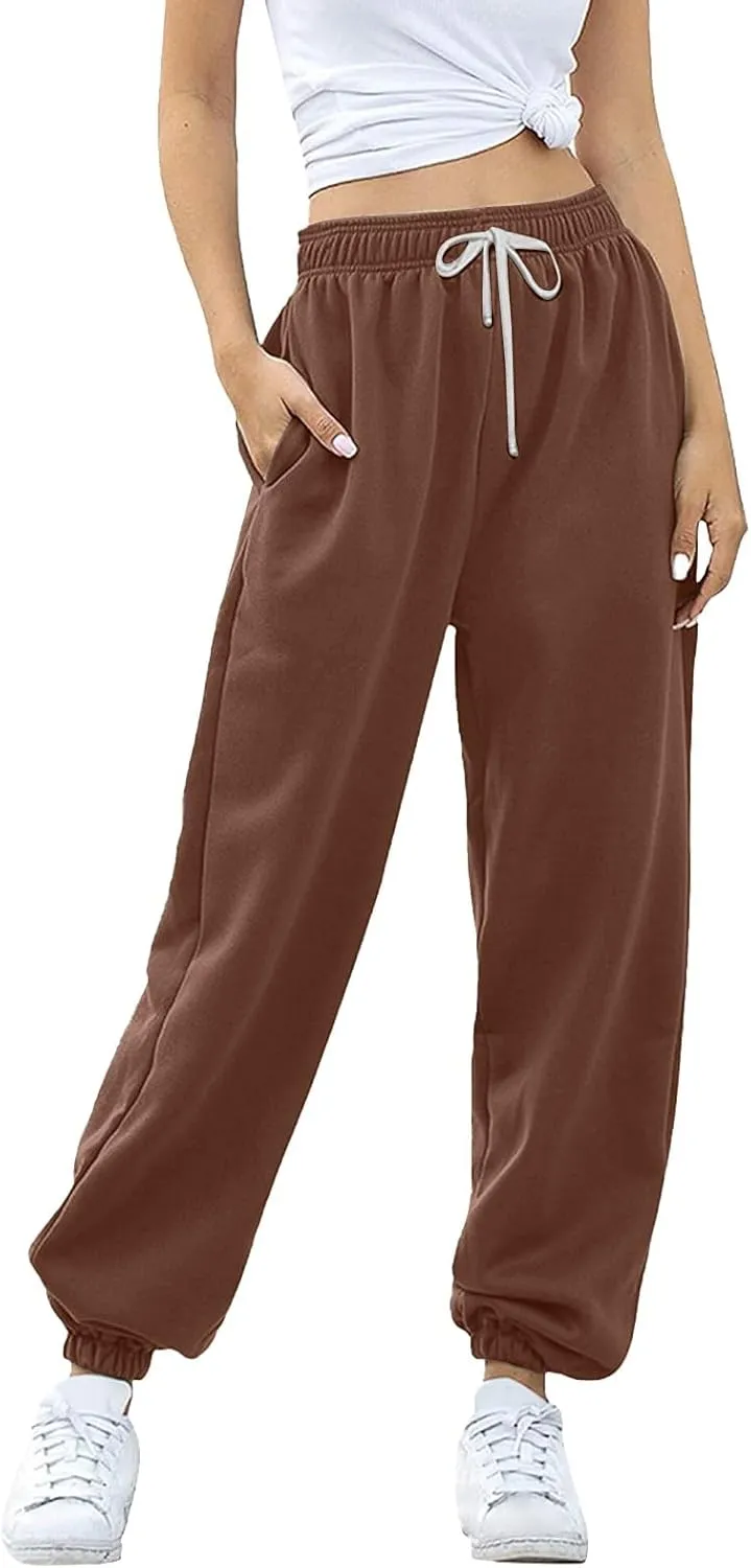 Cinch Bottom Sweatpants 2024 Women's Casual High Waisted Pockets Joggers Sport Workout Active Baggy Lounge Trousers