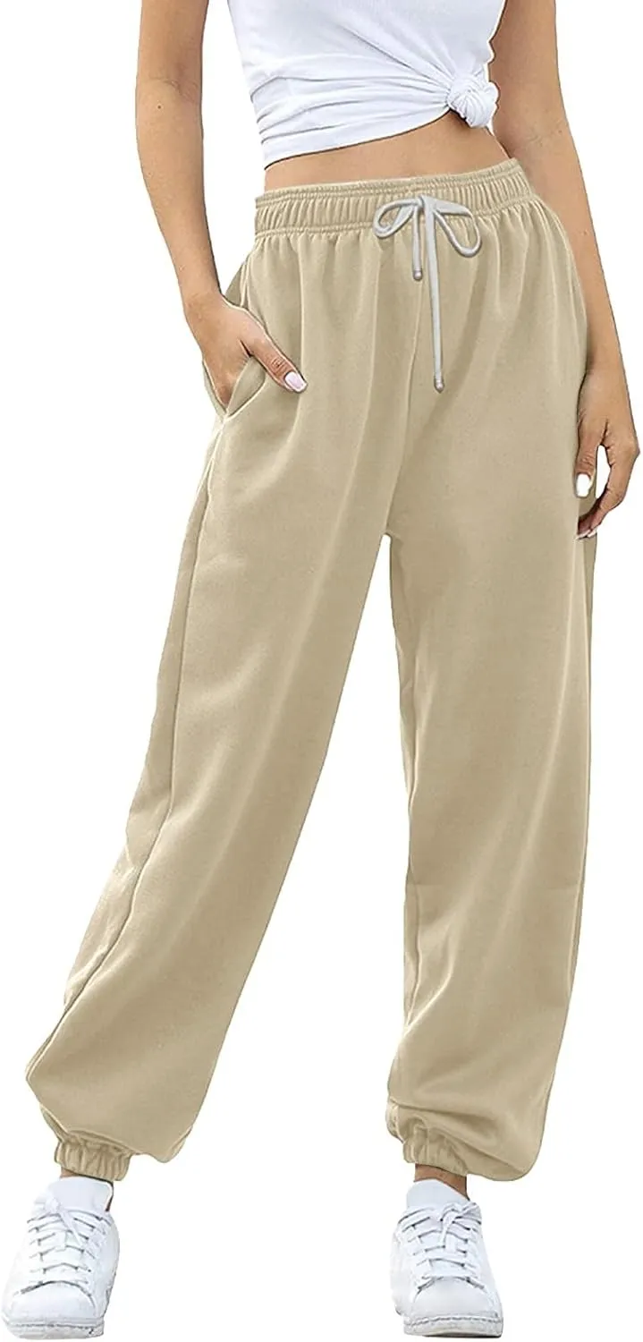 Cinch Bottom Sweatpants 2024 Women's Casual High Waisted Pockets Joggers Sport Workout Active Baggy Lounge Trousers