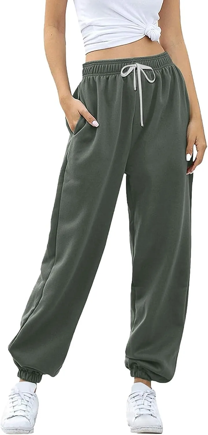 Cinch Bottom Sweatpants 2024 Women's Casual High Waisted Pockets Joggers Sport Workout Active Baggy Lounge Trousers