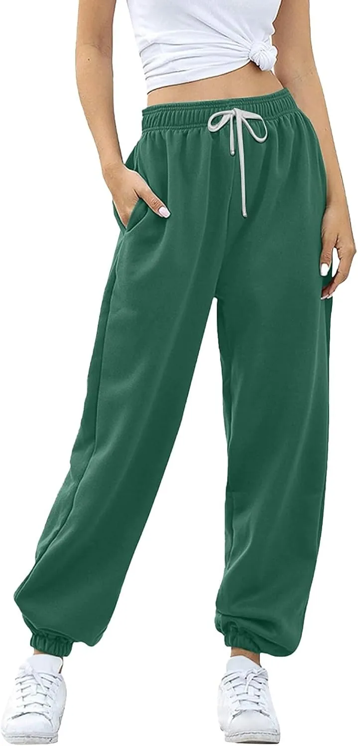 Cinch Bottom Sweatpants 2024 Women's Casual High Waisted Pockets Joggers Sport Workout Active Baggy Lounge Trousers
