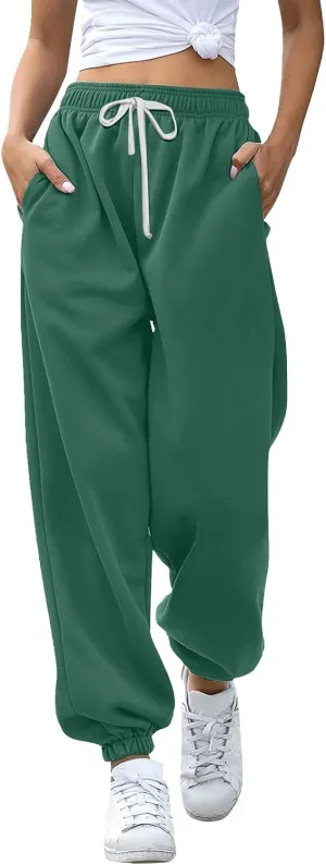 Cinch Bottom Sweatpants 2024 Women's Casual High Waisted Pockets Joggers Sport Workout Active Baggy Lounge Trousers