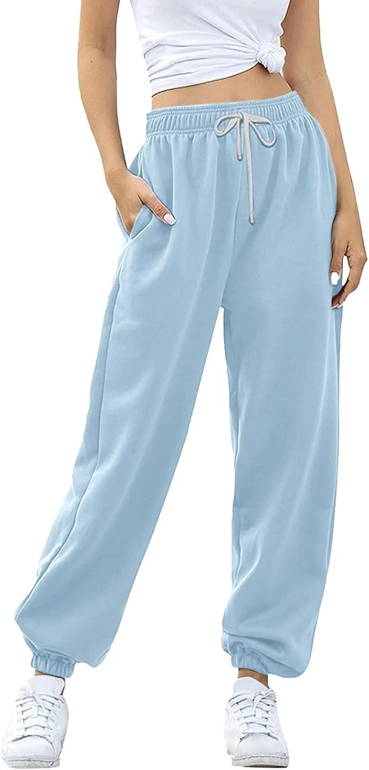 Cinch Bottom Sweatpants 2024 Women's Casual High Waisted Pockets Joggers Sport Workout Active Baggy Lounge Trousers