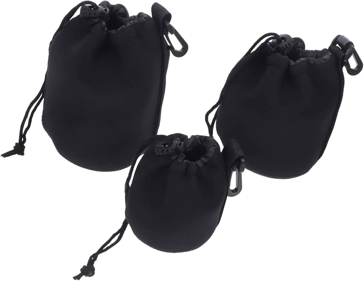 COHEALI 3-piece Dslr Camera Lens Pouch Neoprene Lens Bag Drawstring Kase Filter Case for Outdoor Protection
