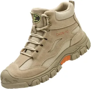 Composite Toe Safety Boots - High Top, Breathable & Indestructible , Wide Width & Soft Comfort, Anti-Smashing & Puncture-Resistant, Slip-Resistant Non-Skid for Construction & Warehouse Work Shoes