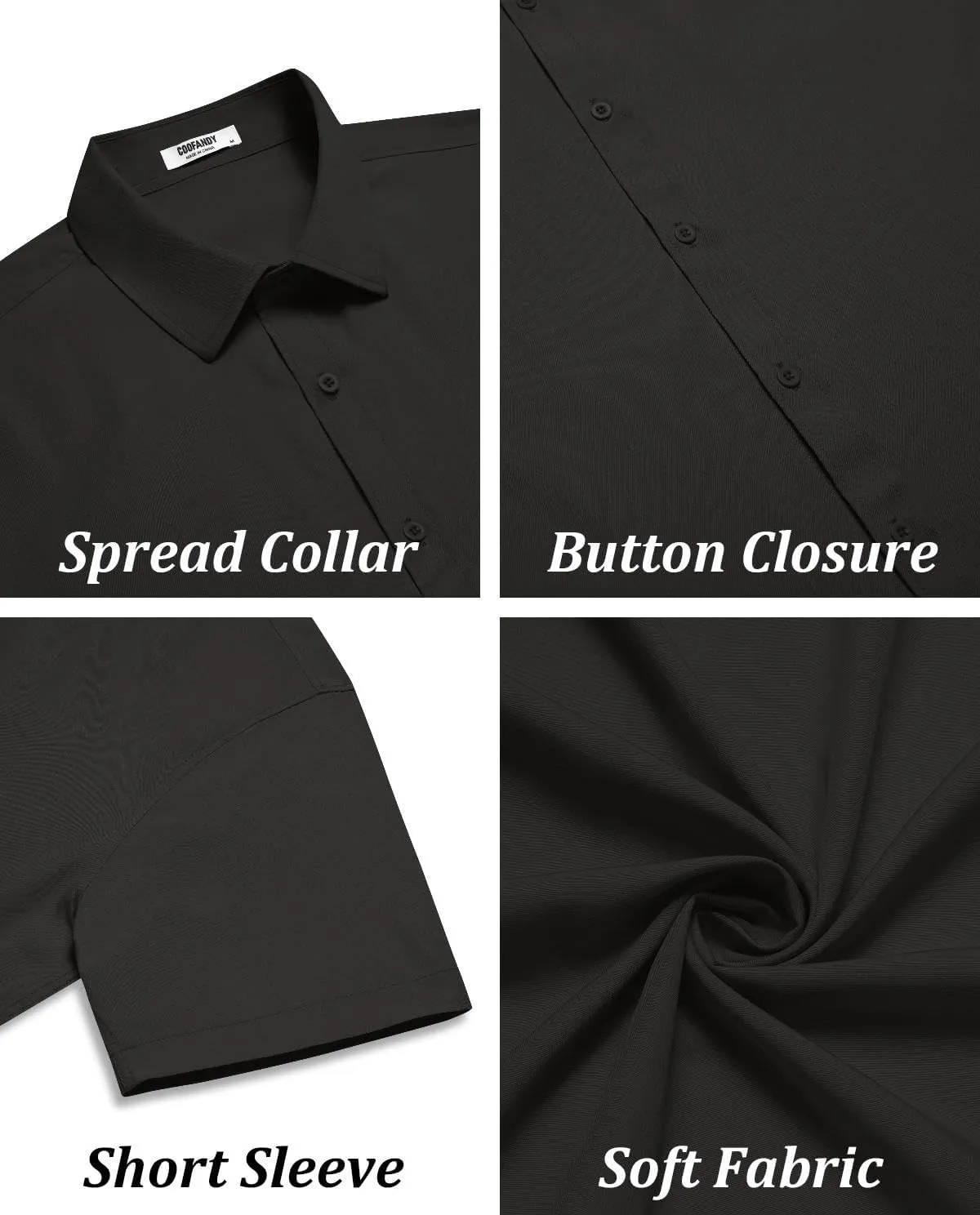 COOFANDY Men's Casual Button Down Shirts Short Sleeve Summer Untucked Dress Shirts