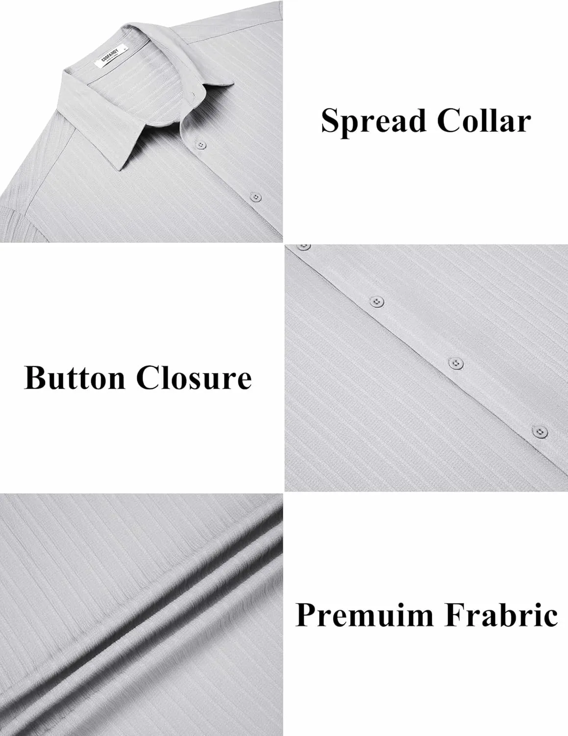 COOFANDY Men's Casual Button Down Shirts Short Sleeve Textured Summer Beach Shirts