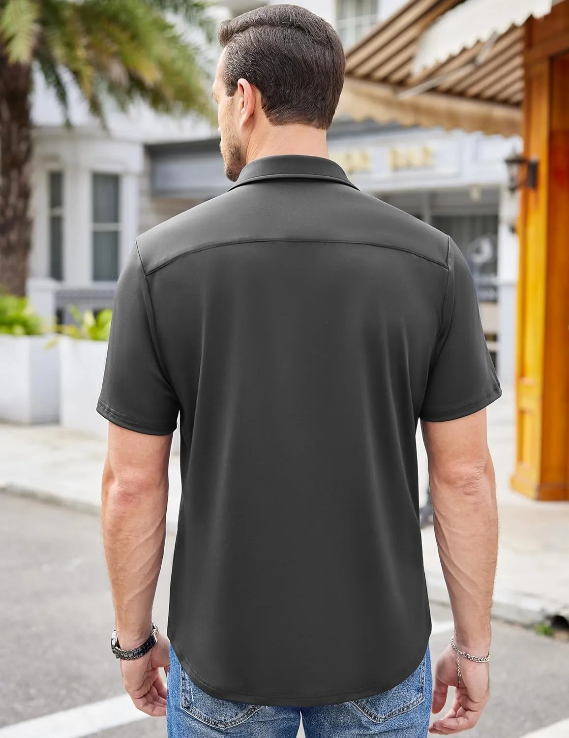 COOFANDY Men's Casual Wrinkle Free Shirts Button Down Short Sleeve Summer Shirts