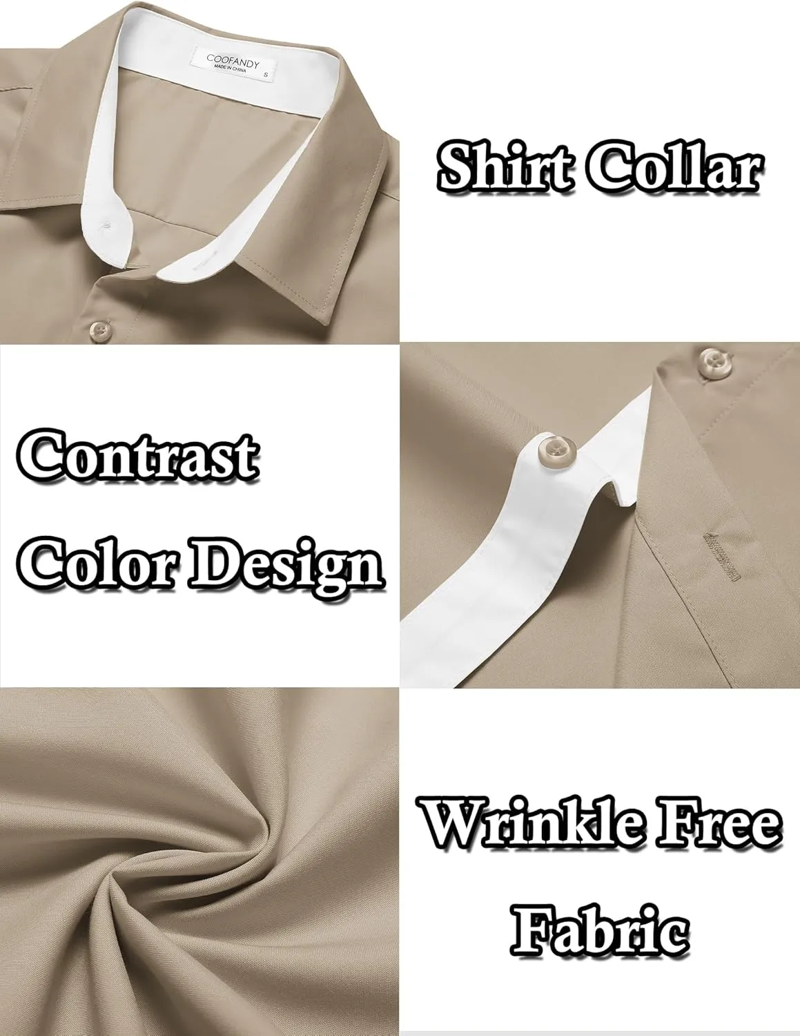 COOFANDY Men's Wrinkle Free Business Dress Shirts Short Sleeve Button Down Shirts