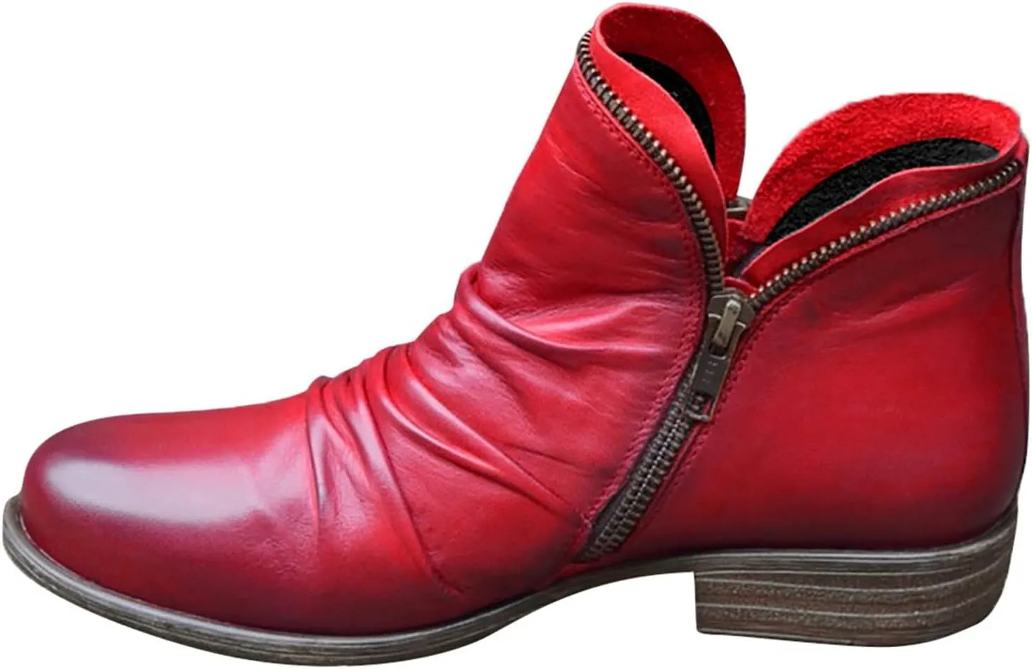 Cowboy Boots for Women Womens Western Vintage Casual Shoes Chunky Heel Fall Dress Short Boots Cowgirl Ankle Suede Zipper Booties