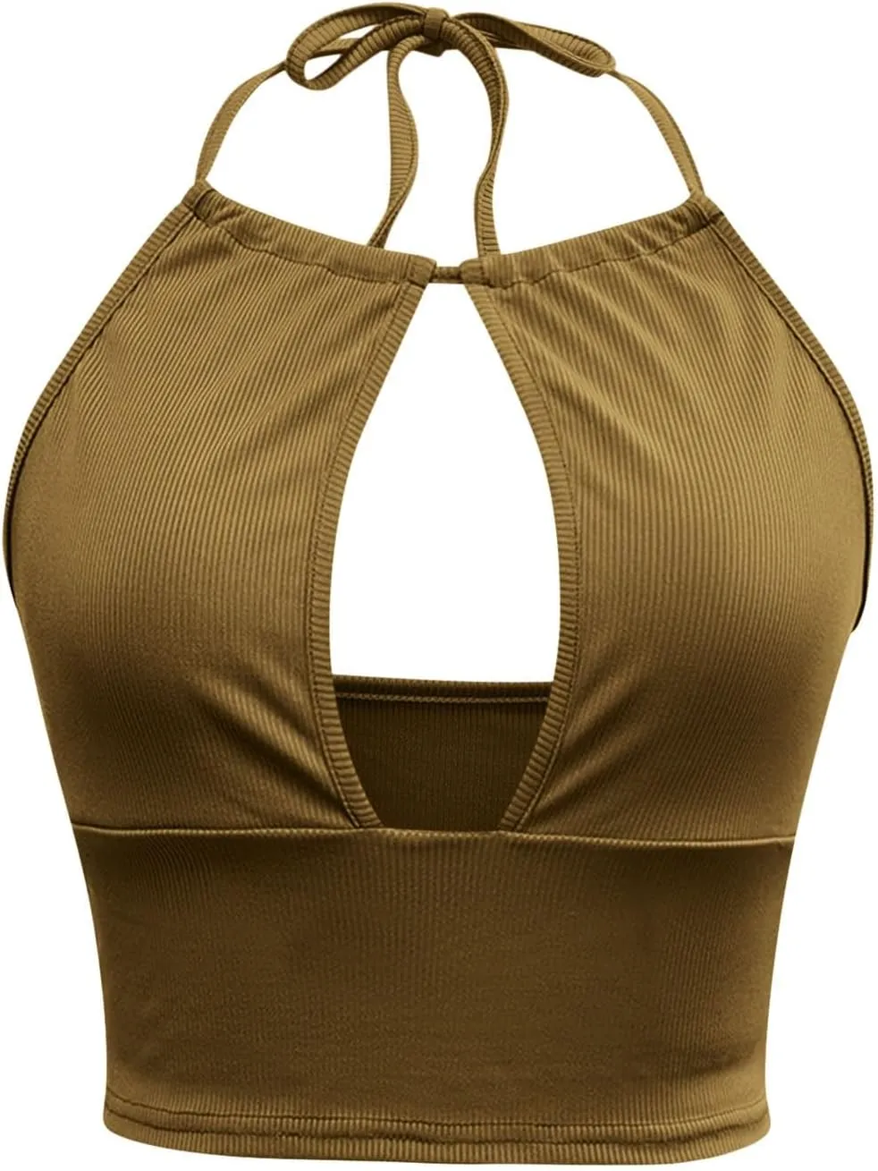 Criss Cross Crop Tank Top for Women Plunge Ring Cleavage Halter Neck Sexy Y2K Sleeveless Going Out Summer
