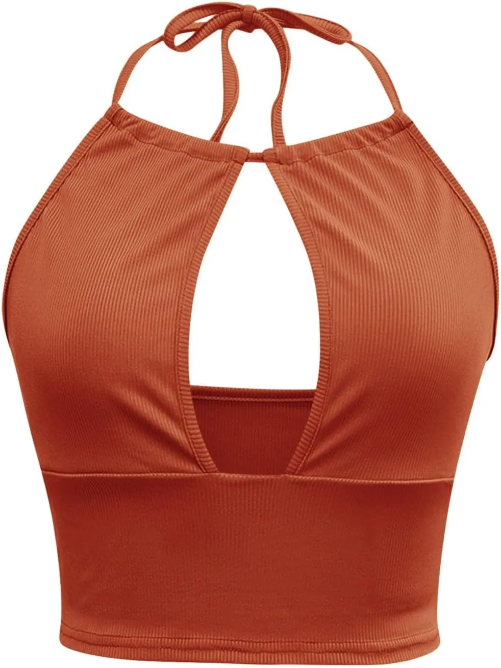 Criss Cross Crop Tank Top for Women Plunge Ring Cleavage Halter Neck Sexy Y2K Sleeveless Going Out Summer
