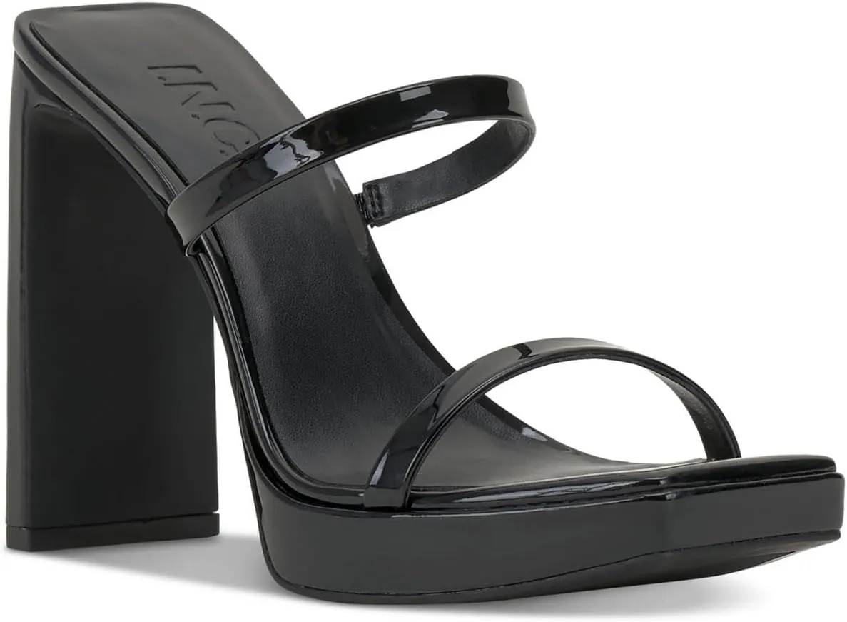 Cufflinks Inc. INC Womens Denim Faux Leather Slip On Pumps Black 10 Medium (B,M)