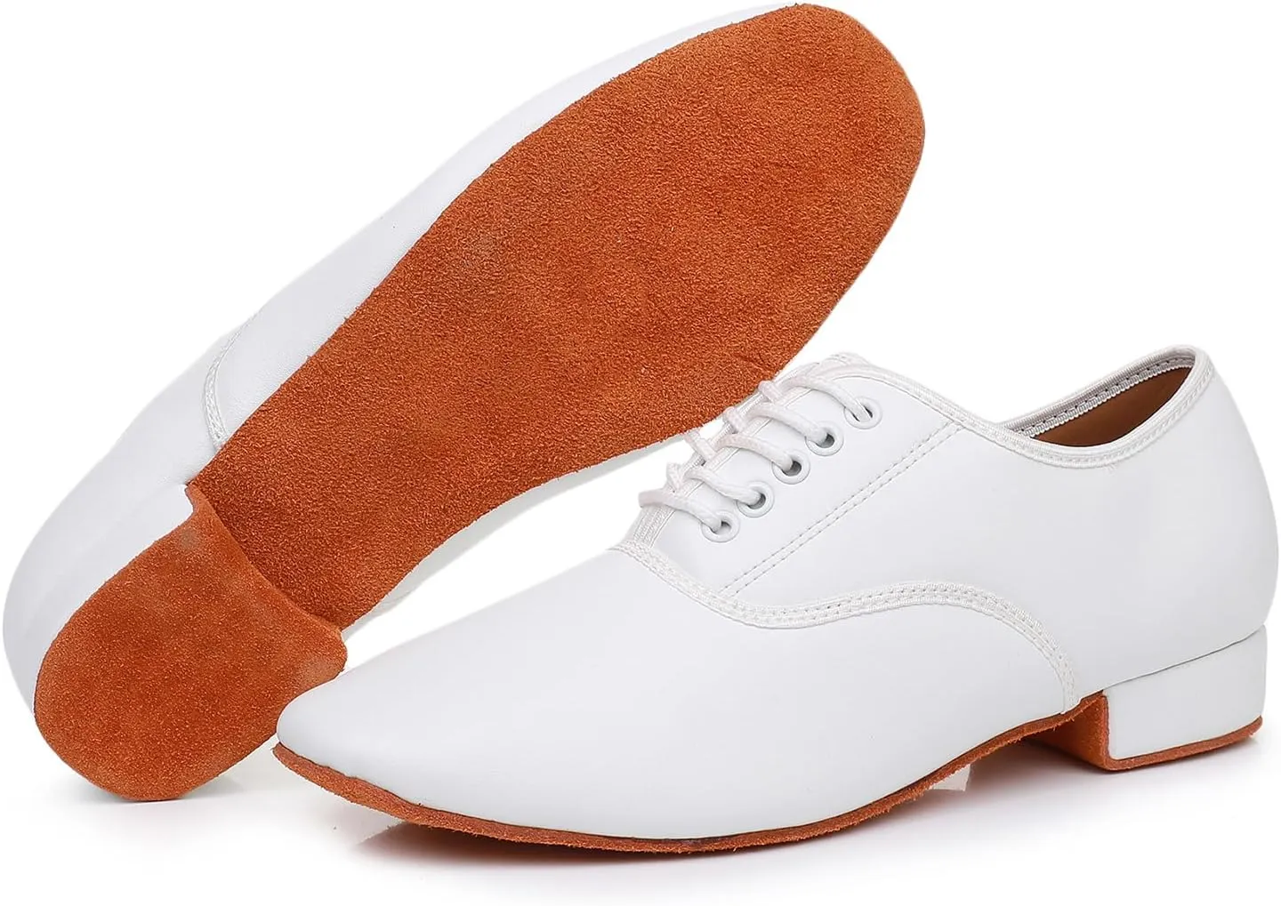 Dancing Shoes for Men Black Lace-up Latin Tango Practice Dance Shoes with Low Heel