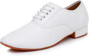 Dancing Shoes for Men Black Lace-up Latin Tango Practice Dance Shoes with Low Heel