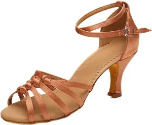 Dancing Shoes for Woman Women Professional Dancing Shoes Ballroom Dance Shoes Ladies Latin Dance Heeled(Dark Brown 7cm,35)