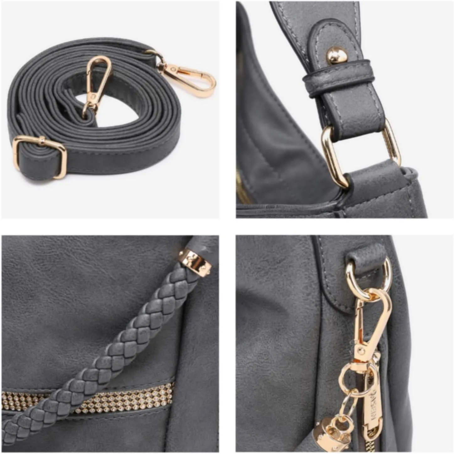 Dasein Hobo Handbags for Women Purses Vegan Leather Shoulder Bags Bucket Purse Large Tote Set with Long Strap