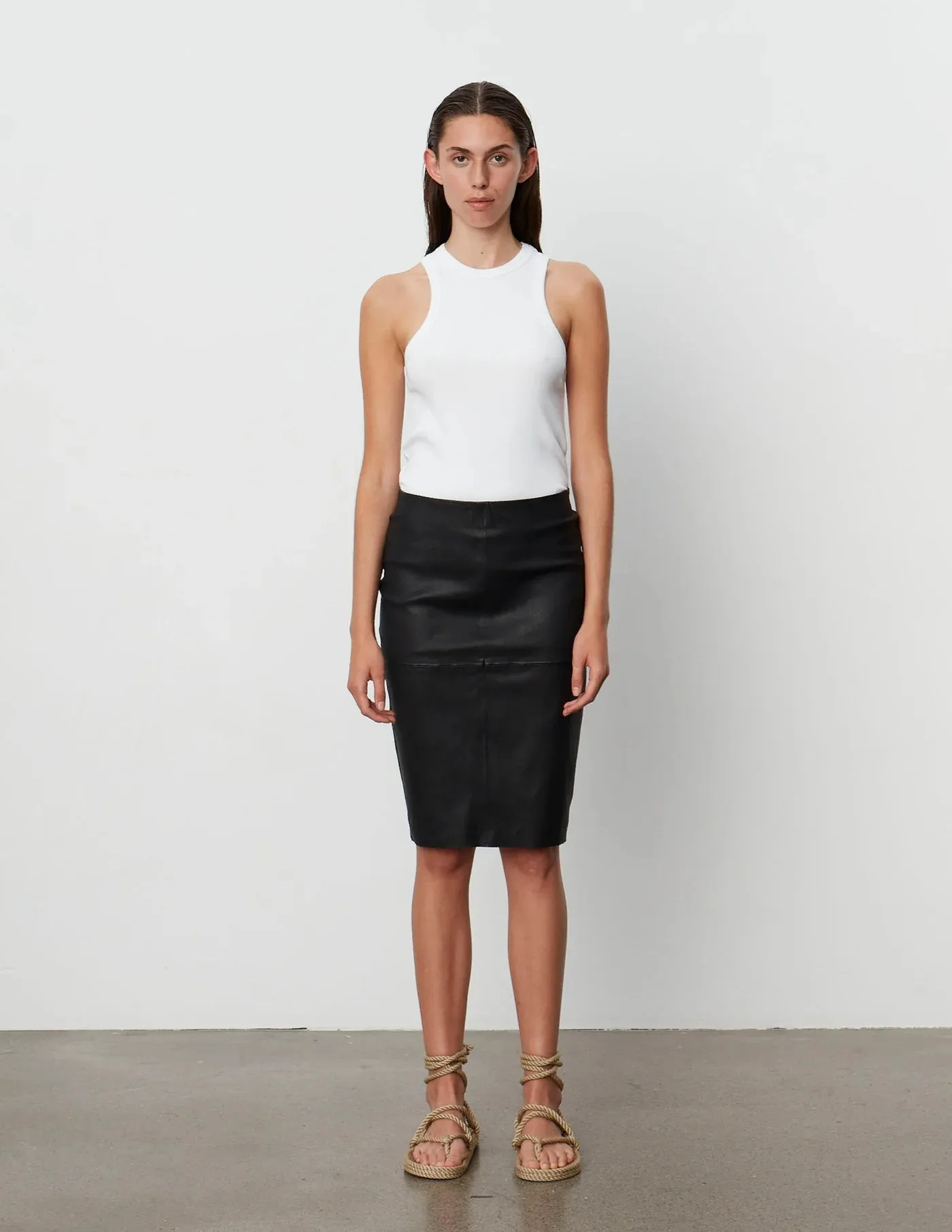 Day Birger Et Mikkelson Sadie Leather Skirt in Black