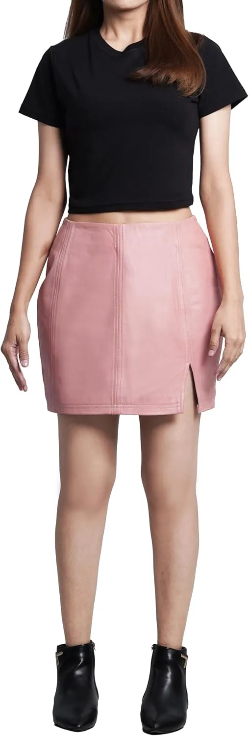 Decrum Real Leather Skirts for Women - Trendy Casual Womens Leather Skirt Fashionable