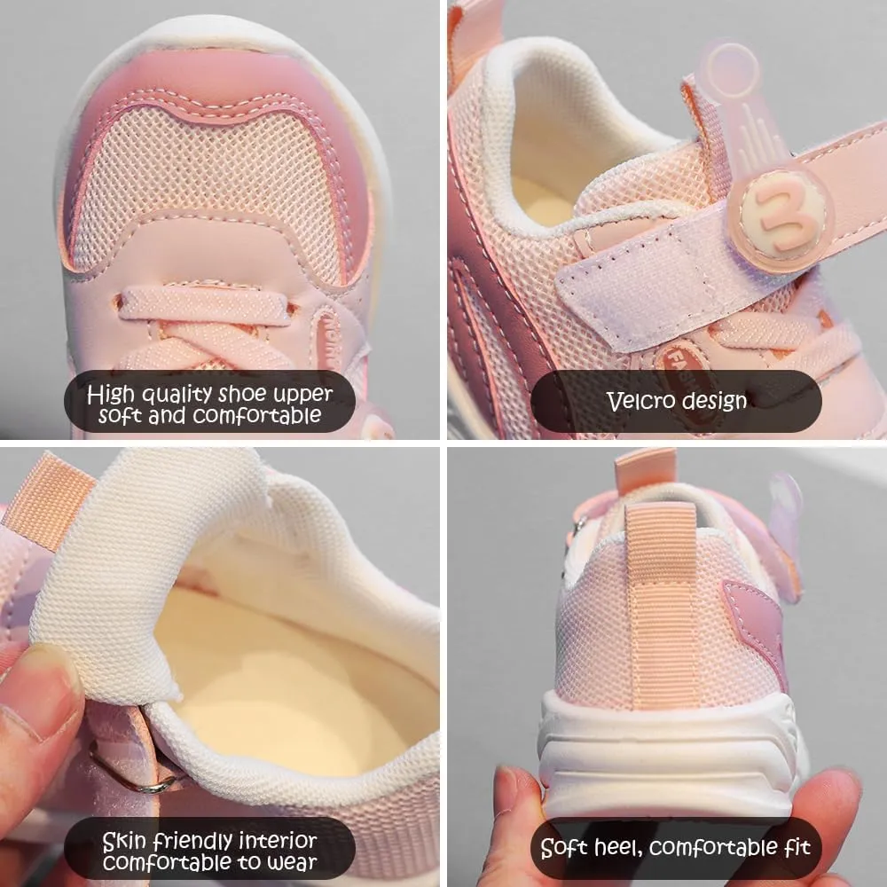 DEEKEY Toddler Boys Girls Tennis Barefoot Shoes Preschool Non Slip Lightweight Breathable First Walking Shoes Running Outdoor Shoes