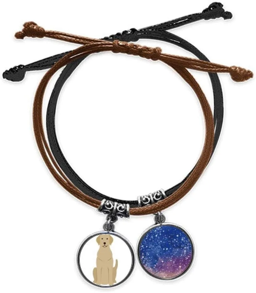 DIYthinker Animal Protector Pet Lover Pet Slave Bracelet Rope Hand Chain Leather Starry Sky Wristband