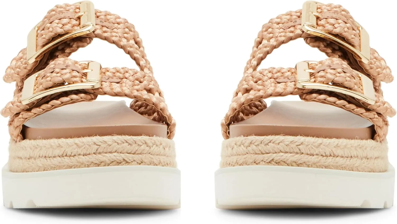 DOEYG Raffia Platform Wedges Sandals for Women Summer Beach Slide Sandals Comfortable Casual Woven Straw Crochet Open Toe Flatform Sandal