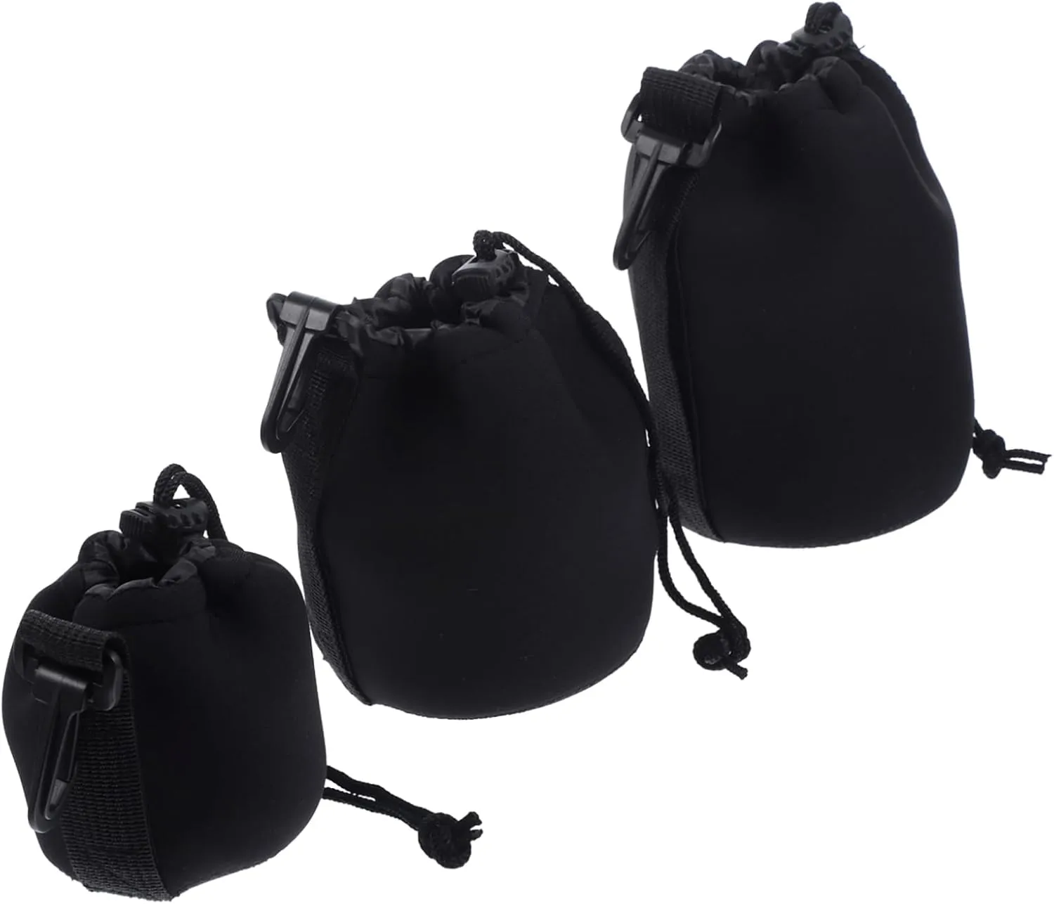 DOITOOL Professional Dslr Lens Storage Pouch 3 Pack Neoprene Camera Lens Protector Bag Zipper