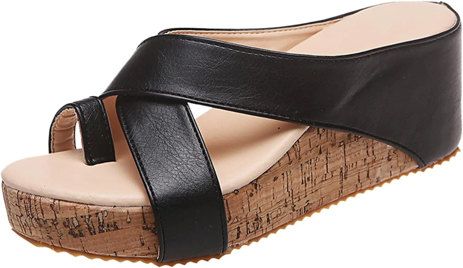 Eduavar Sandals for Women Dressy, Sandals Women Dressy Summer Ring Toe Wedge Plarform Sandals Casual Summer Sandals