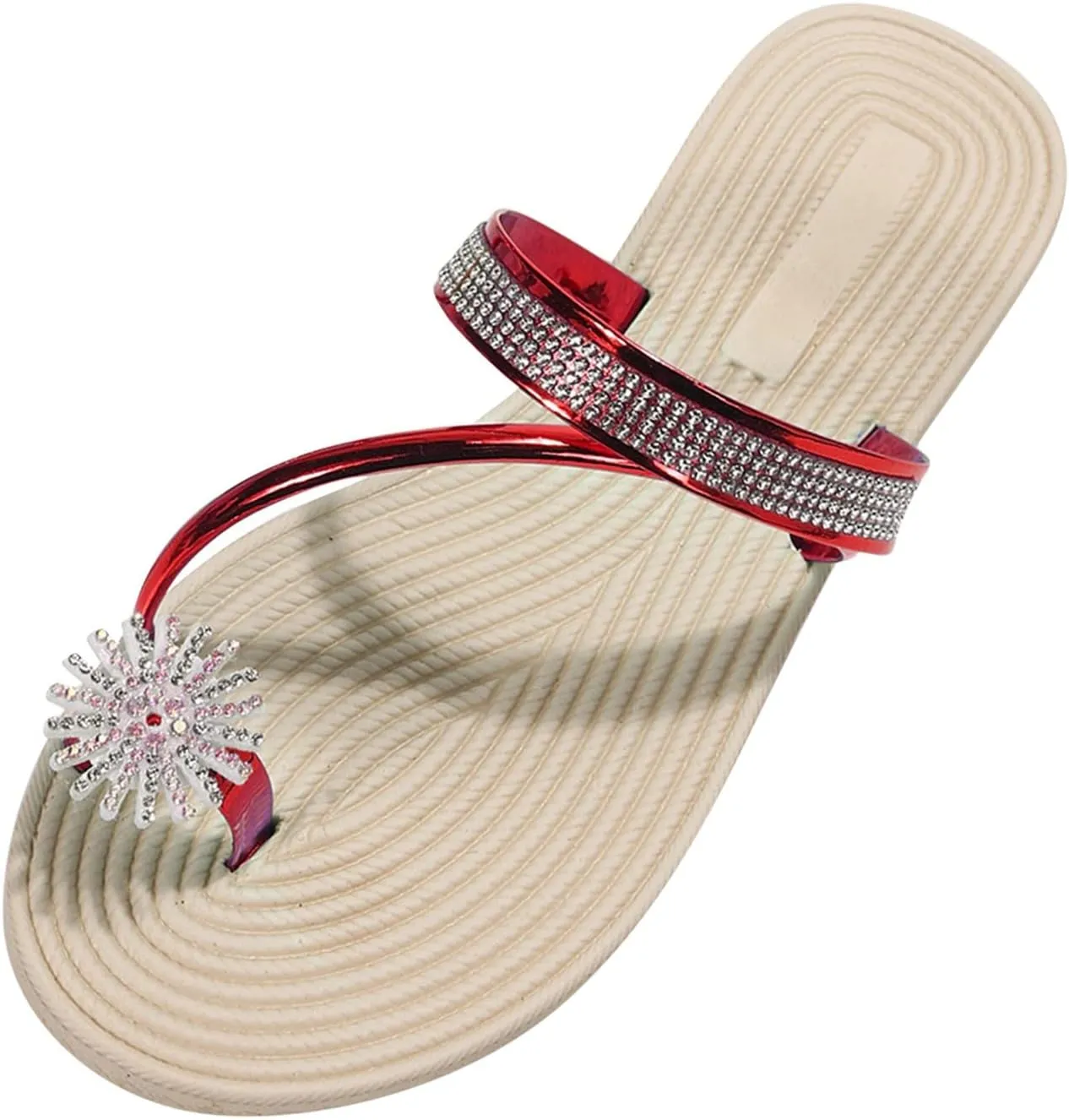 Eduavar Womens Wedge Sandals, Orthopedic Sandals for Women Falt Women Ring Toe Sandals Slippers Anti-Slip Shoes