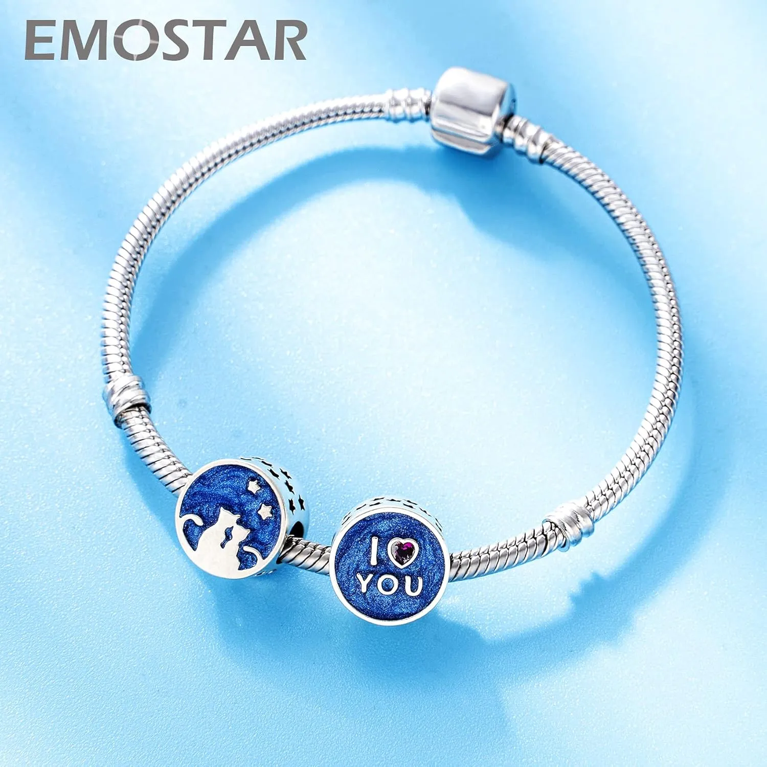 EMOSTAR Valentines Day Charms,Celtic Knot,Lipstick Red Lips,I Love You,Autism Awareness,Magnolia, in Love,Clover Heart Beads in Sterling Silver,Gifts for Family Christmas/European Bracelet