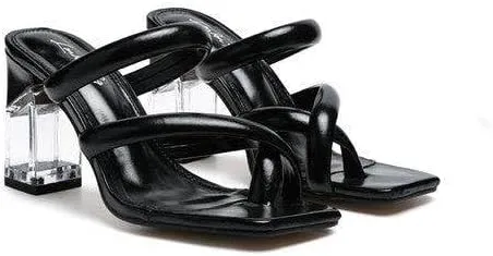Erised Clear Heel Toe Ring Slides