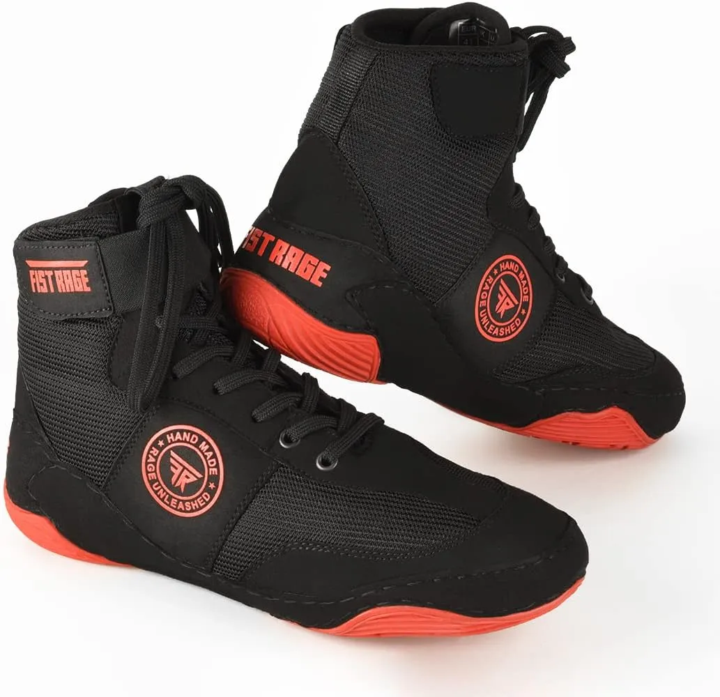 FISTRAGE Wrestling Shoes Fighting Sports Master Training Mesh and Rubber Sole Unisex Pro Men's and Youth Genuine Boot Light Weight | Combat Footwear for Adults