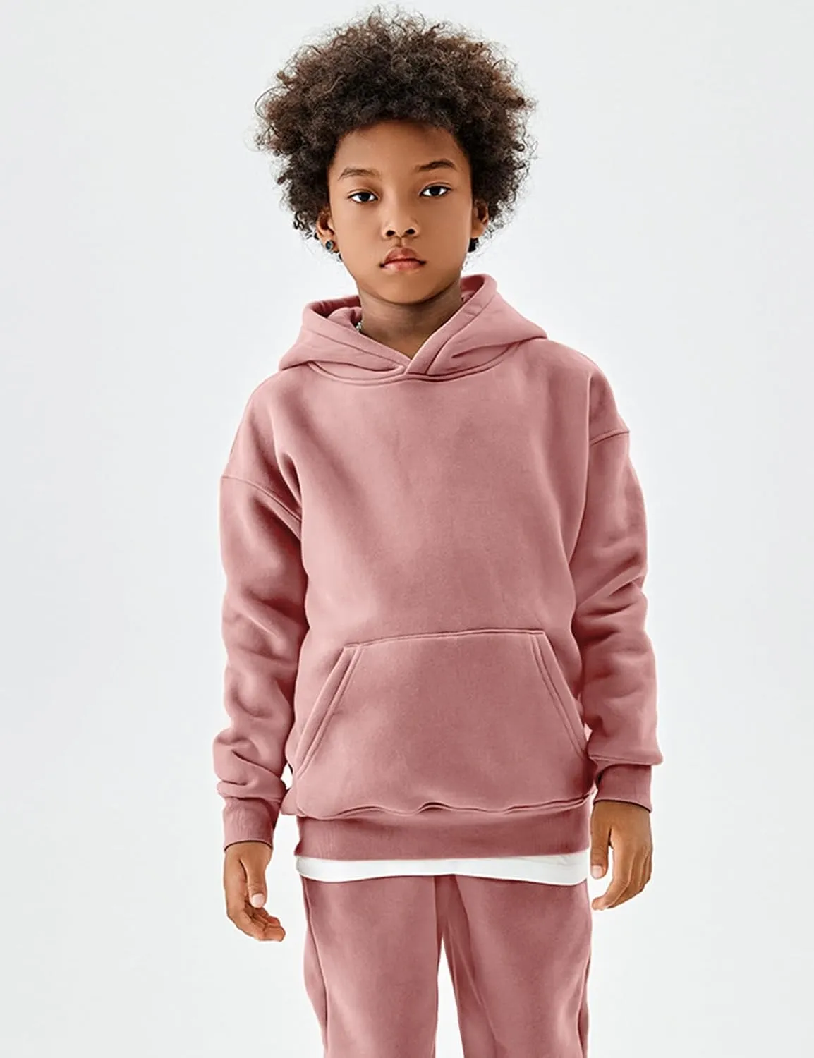 Flygo Girls Boys Fleece 2 Piece Outfits Pants Set Hoodies Sweatshirt and Jogger Sweatpants