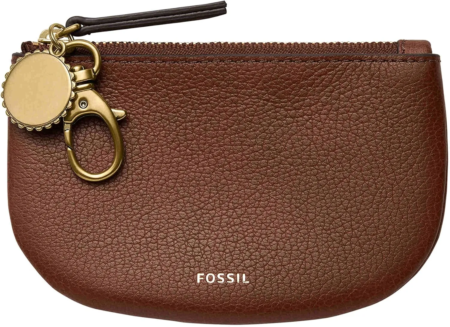 Fossil Women's Polly Leather Zip Pouch Wallet with Clip for Women