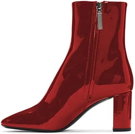 FSJ Women Basic Chunky Heel Ankle Boot Closed Toe Water-Proof Casual Comfy Shoe Size 4-15 US