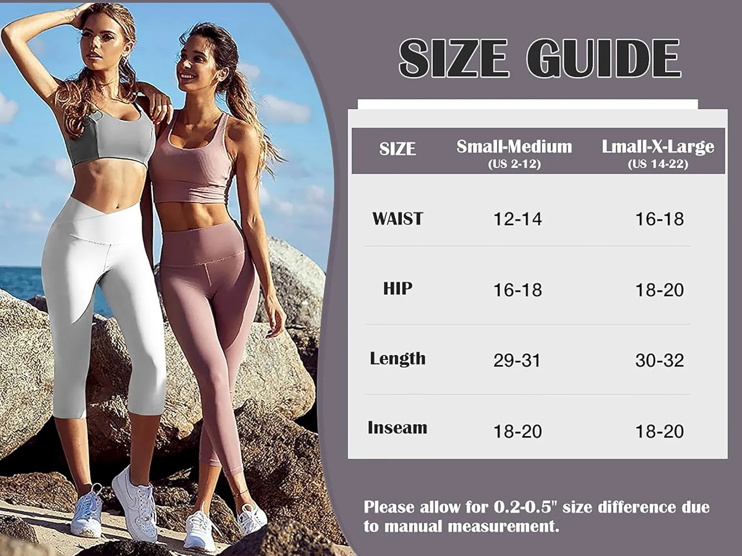 FULLSOFT Capri Leggings with Pockets High Waisted Capri Leggings for Women Workout Yoga Pants Capris