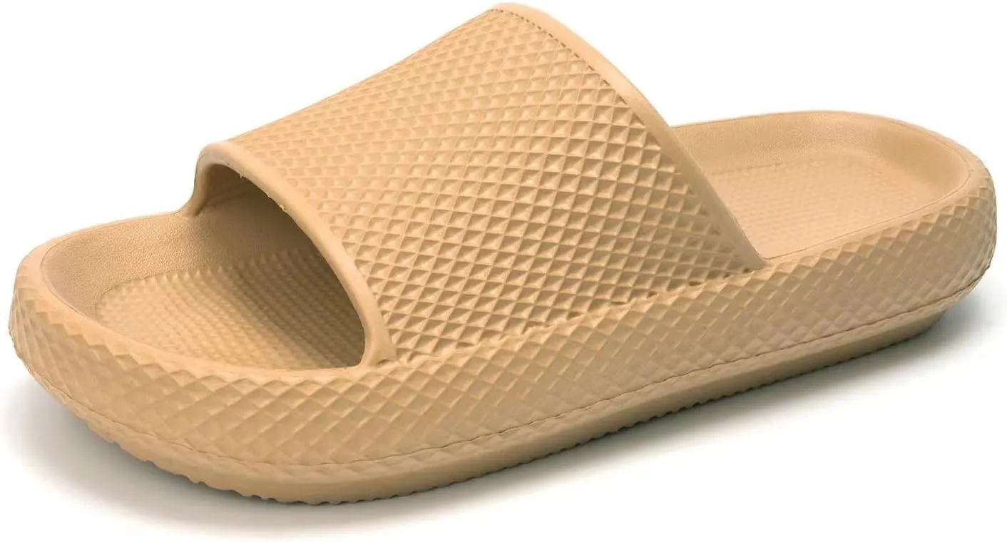 FUNKYMONKEY Slides for Women Quick Drying Non-Slip Bathroom Shower Sandals
