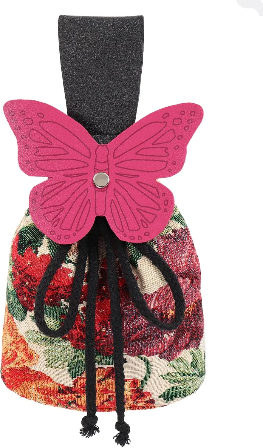 FURPHI Renaissance Belt Pouch Medeival Butterfly Drawstring Waist Bag Vintage Coin Purse Dice Bag Costume Accessories for LARP Ren Faire
