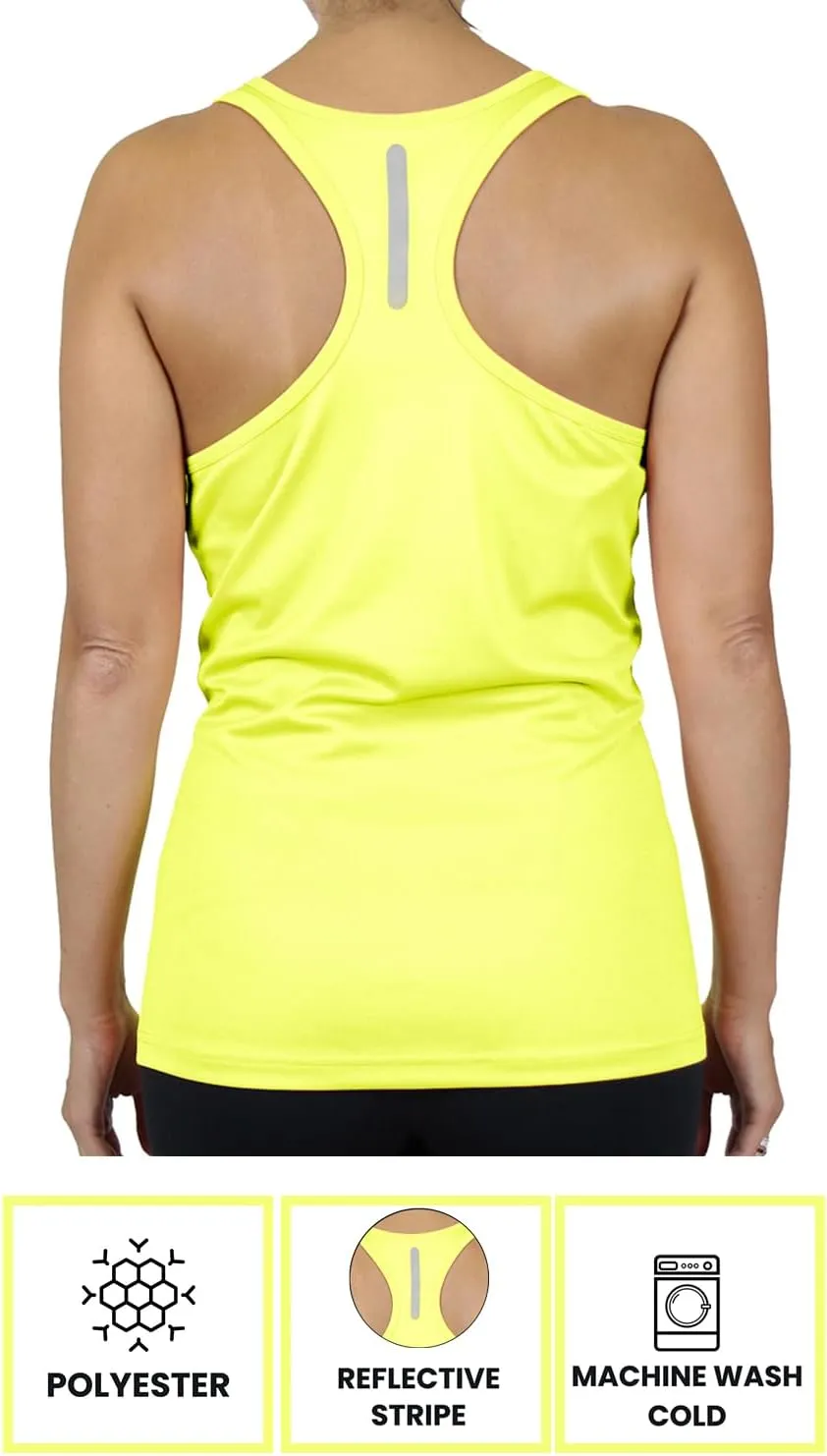 Galaxy by Harvic Womens Moisture Wicking Racerback Tagless Polyester Tanks Tops