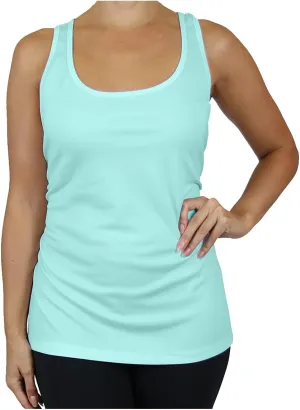 Galaxy by Harvic Womens Moisture Wicking Racerback Tagless Polyester Tanks Tops