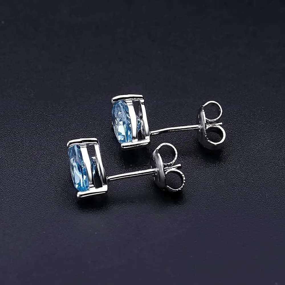 Gem's Beauty Earrings For Women Earrings Studs 925 Silver Inlays 5 * 7mm Gem Hypoallergenic Earrings For Girls Trendy Gift