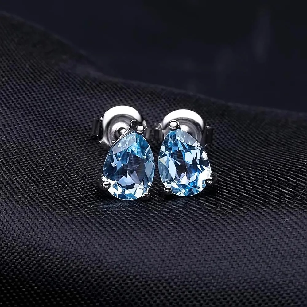 Gem's Beauty Earrings For Women Earrings Studs 925 Silver Inlays 5 * 7mm Gem Hypoallergenic Earrings For Girls Trendy Gift