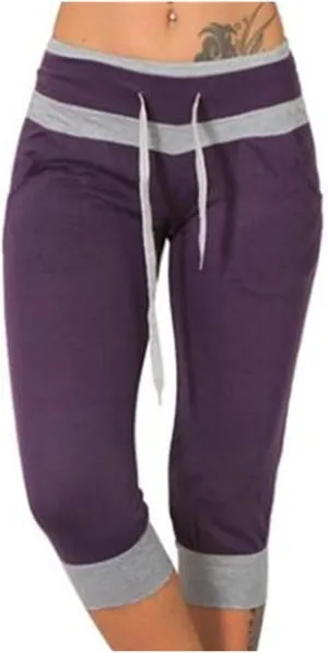 generic Women's Capri Yoga Pants High Waist Leggings for Women 2024 Workout Sweatpants Running Joggers Drawstring Lounge